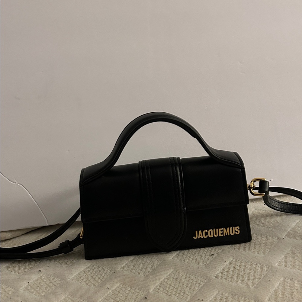 Jacquemus Elegant Black Crossbody Bag with Gold Detail